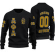 Gettee Store Knitted Sweater - (Custom) Alpha Phi Alpha Black Knitted Sweater A35
