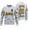 Getteestore Knitted Sweater - (Custom) Alpha Phi Alpha Fraternity (White) Letters A31