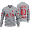 Getteestore Knitted Sweater - (Custom) Delta Iota Delta Sorority (Grey) Letters A31