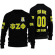 Getteestore Knitted Sweater - (Custom) Psi Zeta Phi Military Sorority (Black) Letters A31