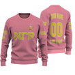 Getteestore Knitted Sweater - (Custom) Nu Gamma Rho Military Sorority (Pink) Letters A31