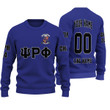 Getteestore Knitted Sweater - (Custom) Psi Rho Phi Military Fraternity (Blue) Letters A31