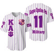 Getteestore Clothing - (Custom) KEP Military Sorority (White) Pin Striped Baseball Jersey A31