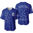 Getteestore Clothing - (Custom) Phi Beta Sigma Fraternity (White) Pin Striped Baseball Jersey A31