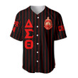Getteestore Clothing - (Custom) Delta Sigma Theta Sorority (White) Pin Striped Baseball Jersey A31
