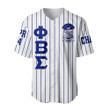 Getteestore Clothing - (Custom) Phi Beta Sigma Fraternity Pin Striped Baseball Jersey A31