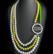 Chi Eta Phi Letter Charm Round Pendant Handmade Multi-layer Pearl Necklace A31