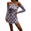 Getteestore Women's Halter Lace-up Dress - Delta Beta Psi Hawaii Pattern A31