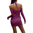 Getteestore Women's Halter Lace-up Dress - Sigma Phi Psi Hawaii Pattern A31