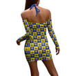 Getteestore Women's Halter Lace-up Dress - Alpha Phi Omega Hawaii Pattern A31