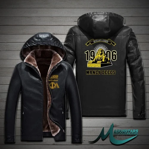 Giza Alpha Phi Alpha Hooded Leather Jacket J5