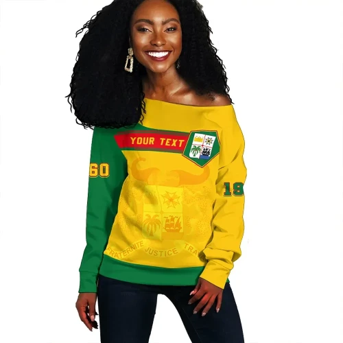 (Custom) Africa Zone Sweater - Benin Women Off Shoulder Pentagon Style J08
