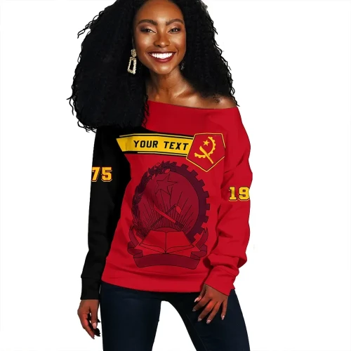 (Custom) Africa Zone Sweater - Angola Women Off Shoulder Pentagon Style J08