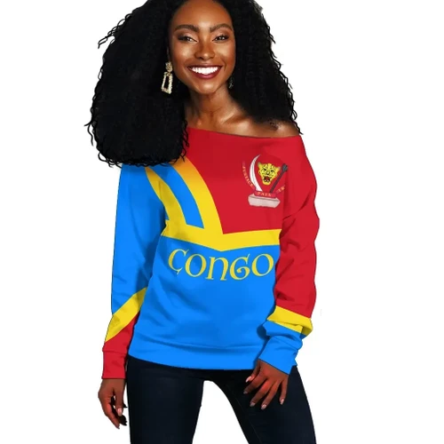 GetteeStore Sweater - DR Congo Prime Style Women Off Shoulder Style J0