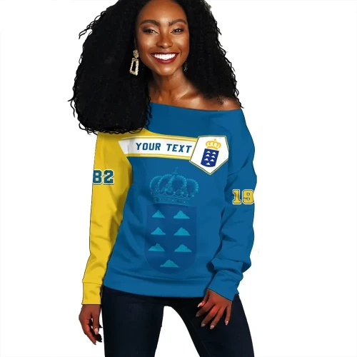 (Custom) Africa Zone Sweater - Canary Islands Women Off Shoulder Pentagon Style J08