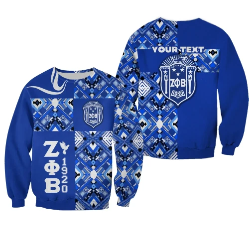 Africa Zone Sweatshirt - Personalised Zeta Phi Beta African Pattern Special Style Crewneck Sweatshirt J5