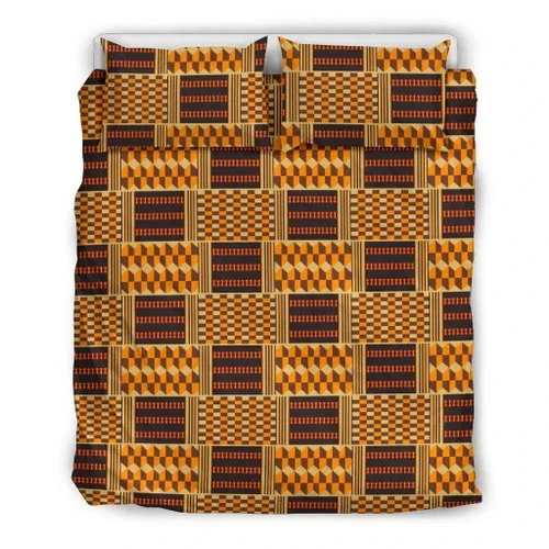 Africa Zone Bedding Set - Kente Cloth Bonwire Style Duvet Cover & Pillow Cases J0