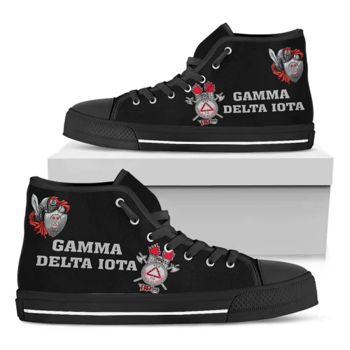 Gettee Shoes - Gamma Delta Iota Letter Black High Top Shoes J09