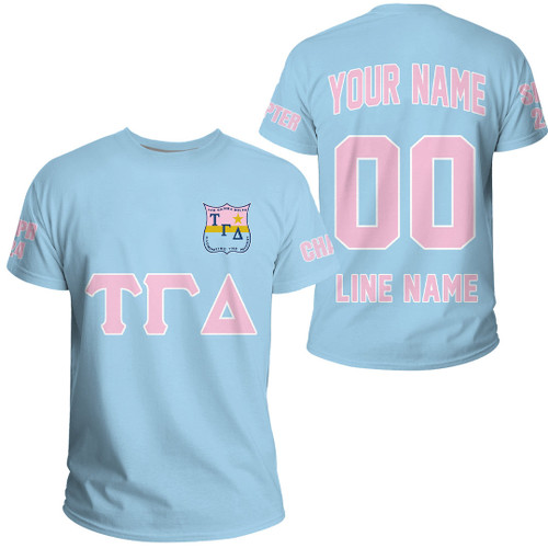 Getteestore T-shirt - (Custom) Tau Gamma Delta Sorority (Blue) Letters A31