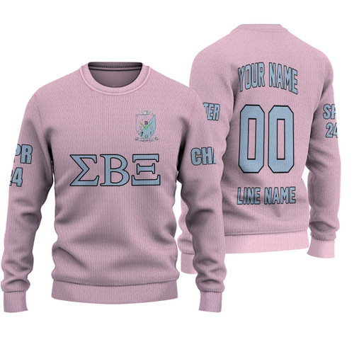 Getteestore Knitted Sweater - (Custom) Sigma Beta Xi Sorority (Pink) Letters A31