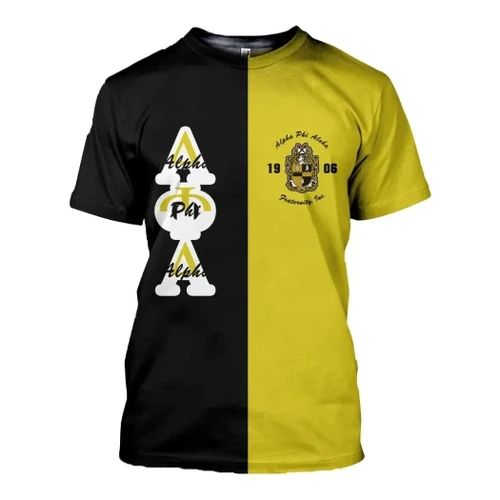 Alpha Phi Alpha Half Black Yellow T-shirt J5