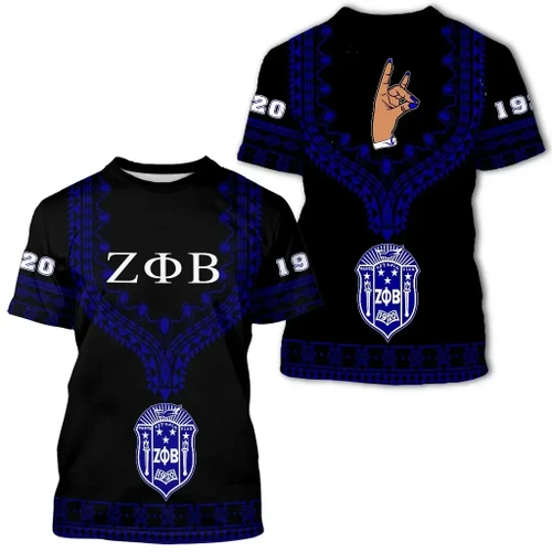 GetteeStore T-shirt - Zeta Phi Beta Dashiki T-shirt - Alva Style J8