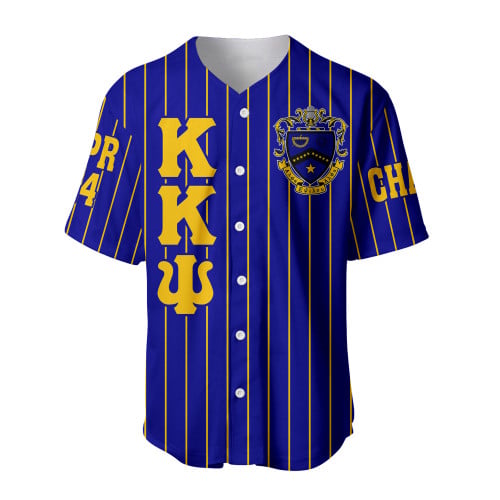Getteestore Clothing - (Custom) KKPsi Band Fraternity Pin Striped Baseball Jersey A31