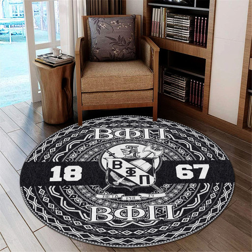 Getteestore Round Carpet  - Beta Phi Pi Fraternity African Pattern A31