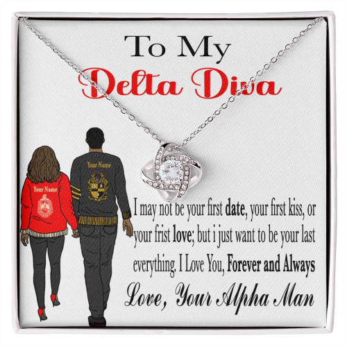 Getteestore Personalized Jewelry Valentine Gift - Alpha Phi Alpha Gift For Delta Sigma Theta Love Knot Necklace A31