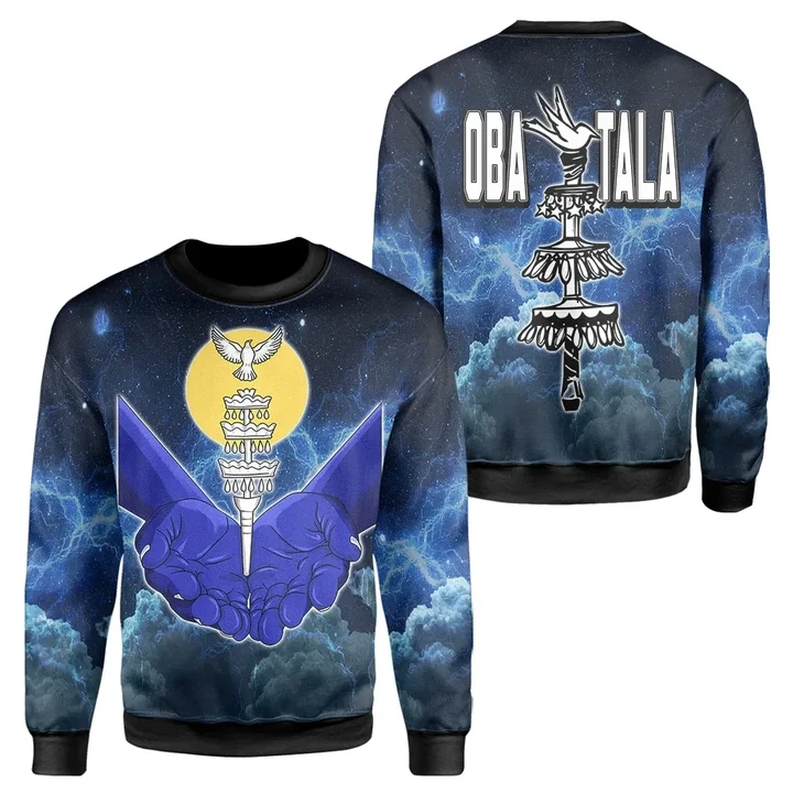 Orisha Obatala Gods And Angel Galaxy Background Sweatshirt