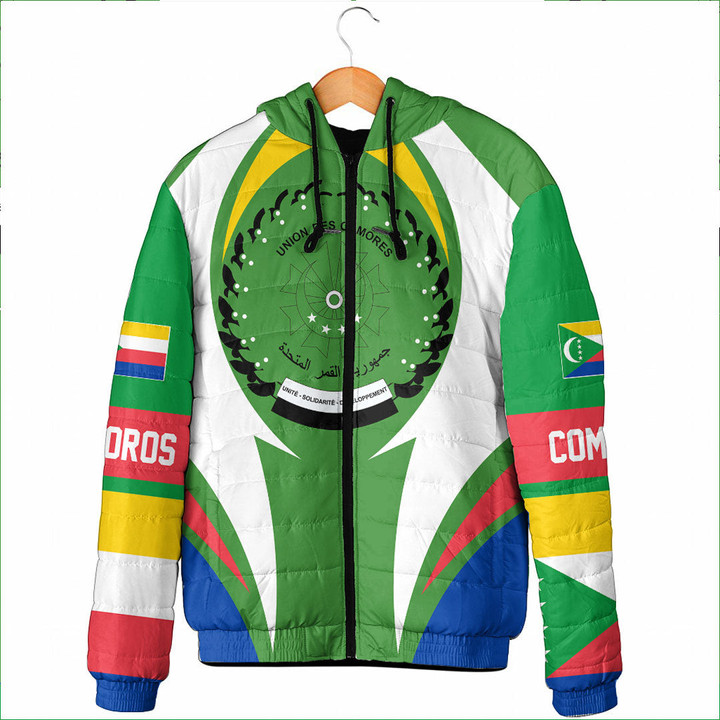 Getteestore Clothing - Comoros Action Flag Padded Hooded Jacket A35