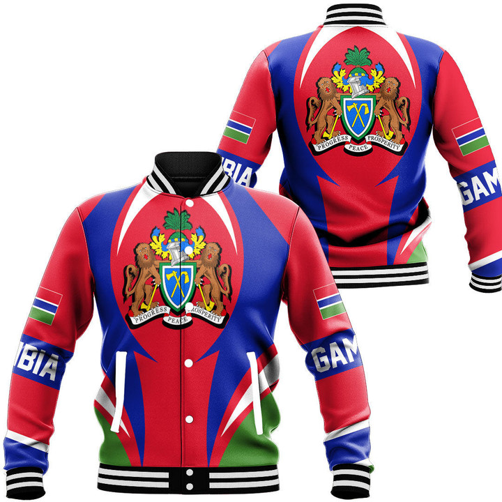 Africazone Clothing - Gambia Action Flag Baseball Jacket A35
