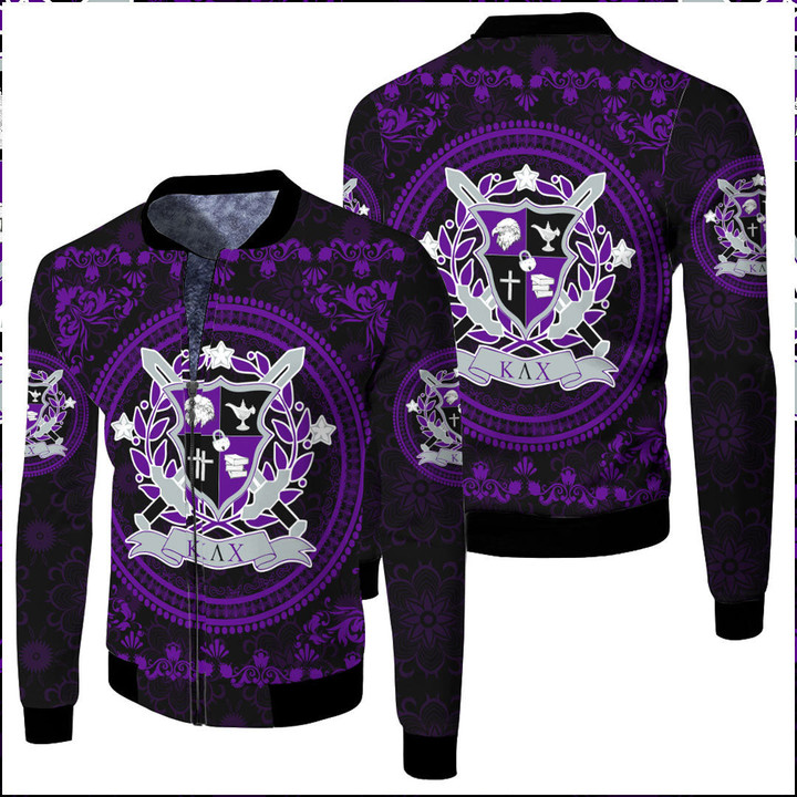 Africazone Clothing - Kappa Lambda Chi Floral Pattern  Fleece Winter Jacket A35 | Africazone.store