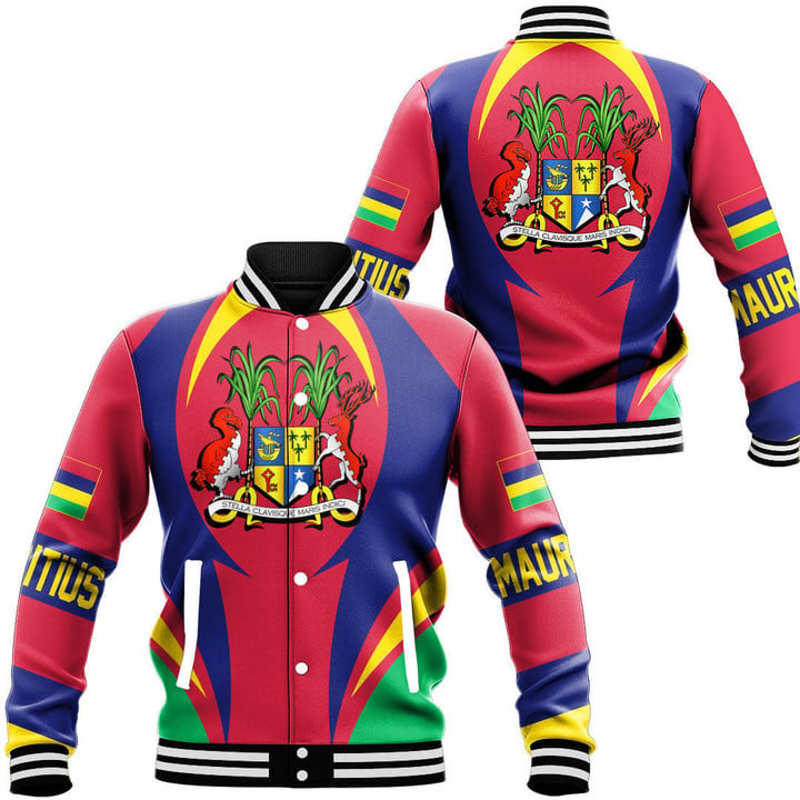 Africazone Clothing - Mauritius Action Flag Baseball Jacket A35