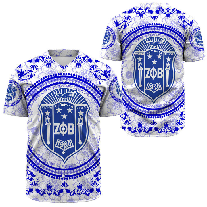 Africazone Clothing -  Zeta Phi Beta Floral Pattern Baseball Jerseys A35 | Africazone.store