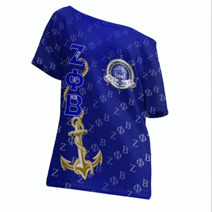 Zeta Phi Beta Wanted Off Shoulder T-Shirt A35 | Africazone.store