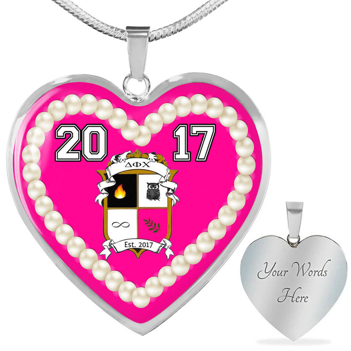 Africazone Necklace - Delta Phi Chi Luxury Necklace Heart A35  | Africazone.store