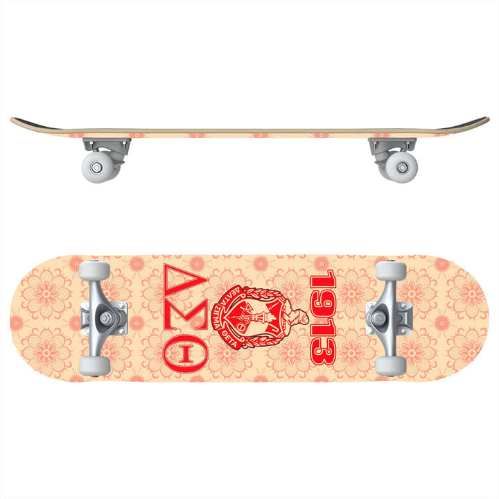 Africazone Skateboard - Delta Sigma Theta Floral Pattern A35  | africazone.store