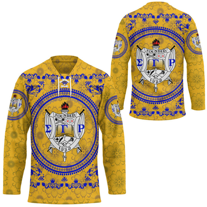Africazone Clothing -  Sigma Gamma Rho Floral Pattern Hockey Jersey A35 | Africazone