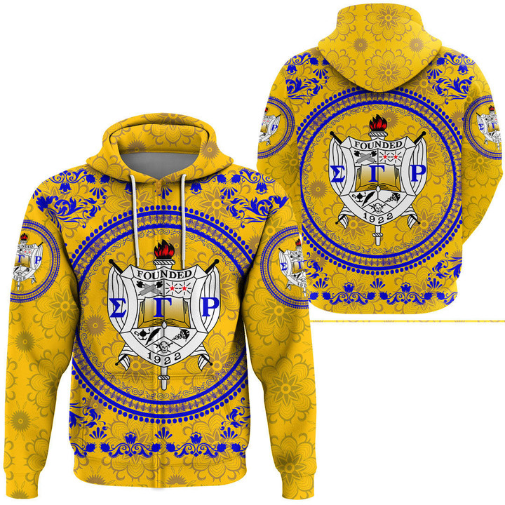 Africazone Clothing -  Sigma Gamma Rho Floral Pattern Hoodie A35 | Africazone