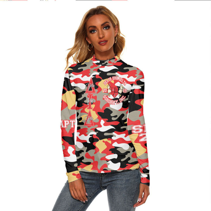 Alpha Gamma Xi Camo Women's Stretchable Turtleneck Top A35 | africazone.store