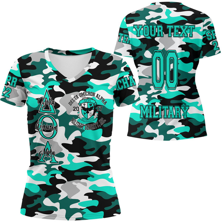 Delta Omicron Alpha  Camo Rugby V-neck T-shirt A35 |Africazone.store