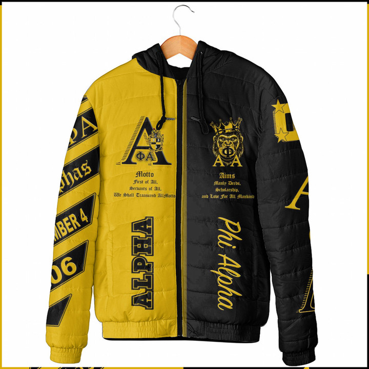 Africa Zone Clothing - Alpha Phi Alpha Unique Hooded Padded Jacket A35 | Africa Zone