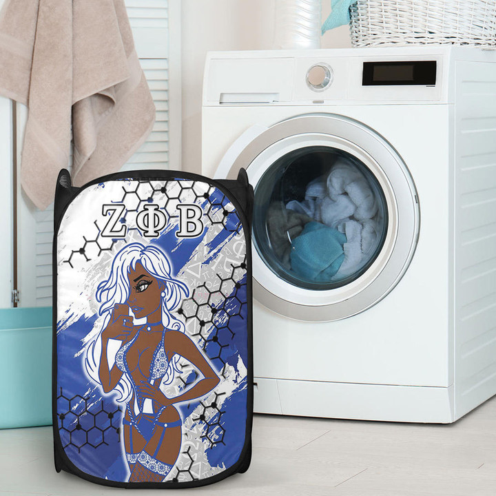 Africa Zone Laundry Hamper -  Zeta Phi Beta  Sorority Special Girl Laundry Hamper | africazone.store
