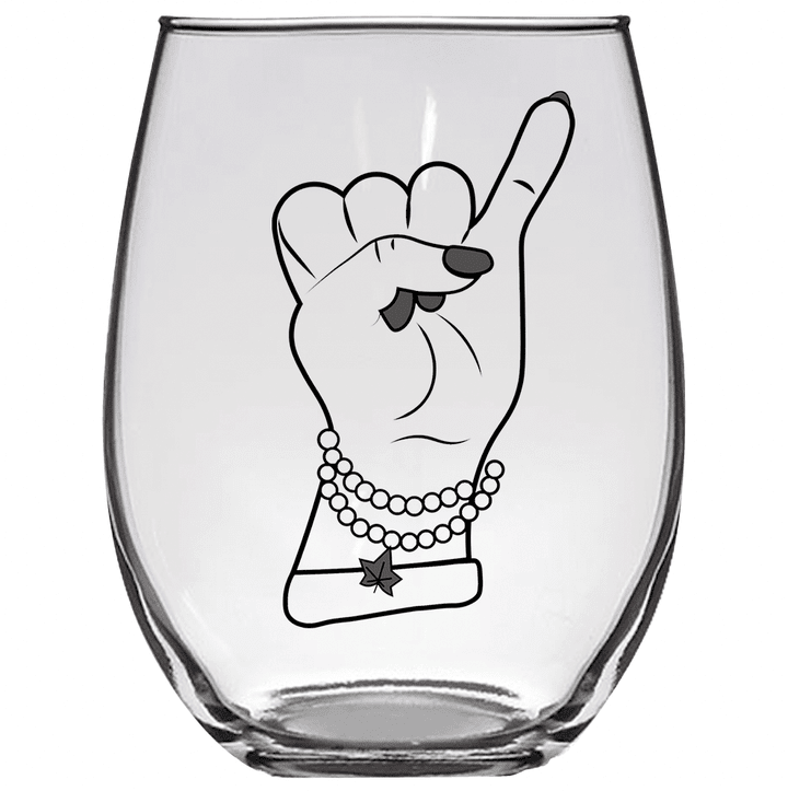 Africa Zone Drinkware - AKA Handsign Stemless Wine Glass A31
