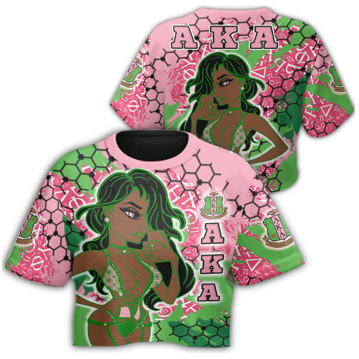 Africa Zone Clothing - AKA Sorority Special Girl Croptop T-shirt A35 | Africa Zone