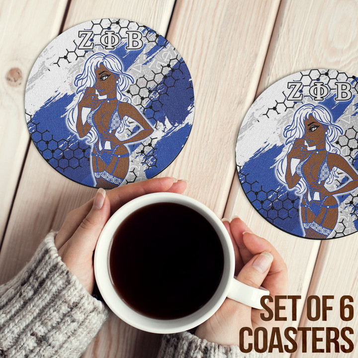 Africa Zone Coasters (Sets of 6) -  Zeta Phi Beta  Sorority Special Girl Coasters | africazone.store
