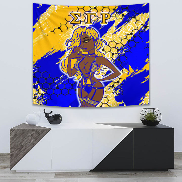 Africa Zone Tapestry -  Sigma Gamma Rho  Sorority Special Girl Tapestry | africazone.store
