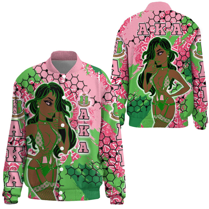 Africa Zone Clothing - AKA Sorority Special Girl Thicken Stand-Collar Jacket A35 | Africa Zone