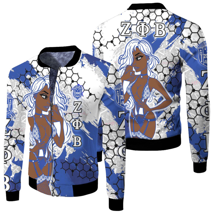 Africa Zone Clothing - Zeta Phi Beta Sorority Special Girl Fleece Winter Jacket A35 | Africa Zone